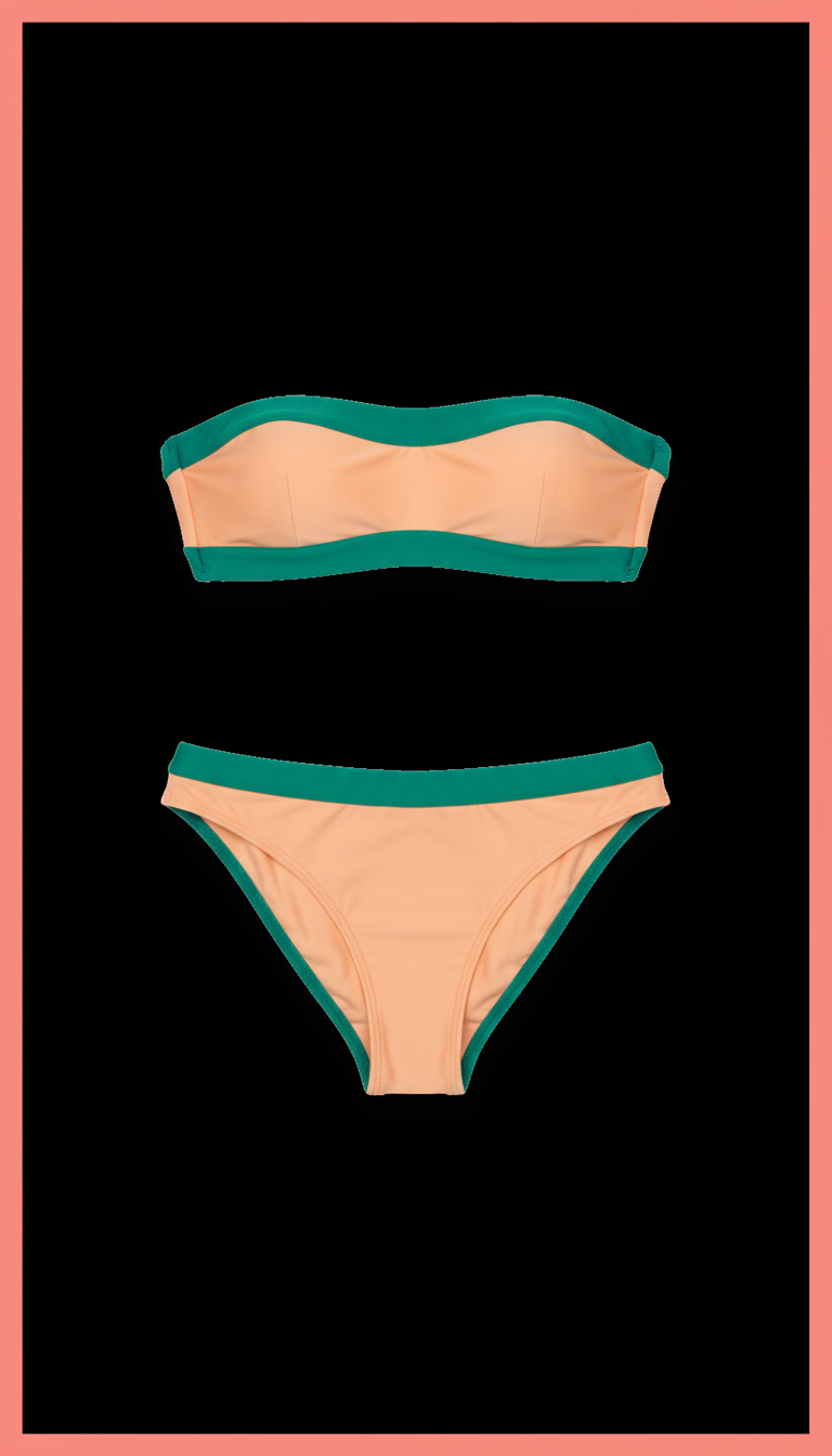 Emerald Edge Bandeau Bikini Set